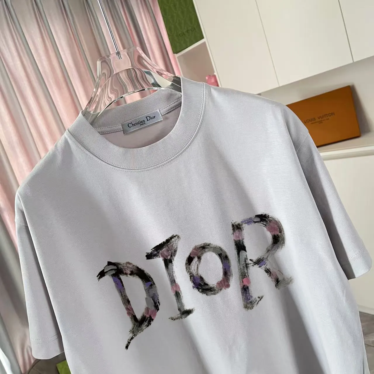 Dio*2025 New Arrival logo T g Same Style ：Black White Pink Gray Size: S M L XL XXL