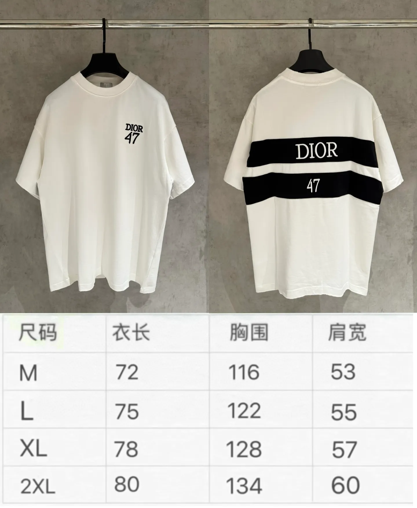 【 Quality】Dior New Arrival T Black White 2 Size：M-2xl