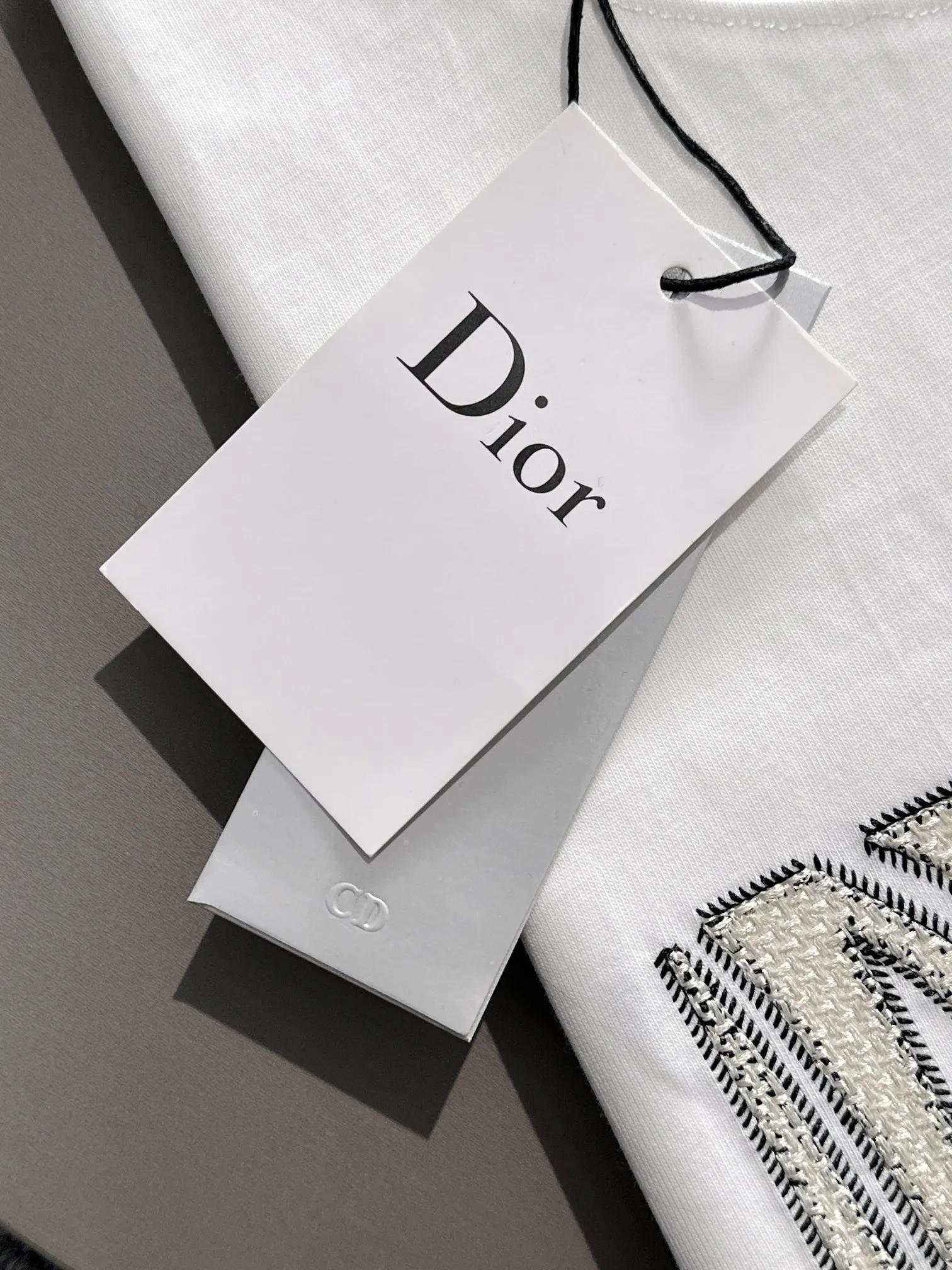 （ ） Dior 2025New Arrival logo Same Style t 100％ 32 ：White Size：XS S M L