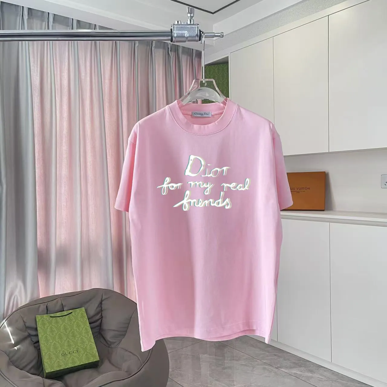 Dio 2025 New Arrival logo T g Same Style ：Black White Pink Blue Gray Size: S M L XL XXL ​