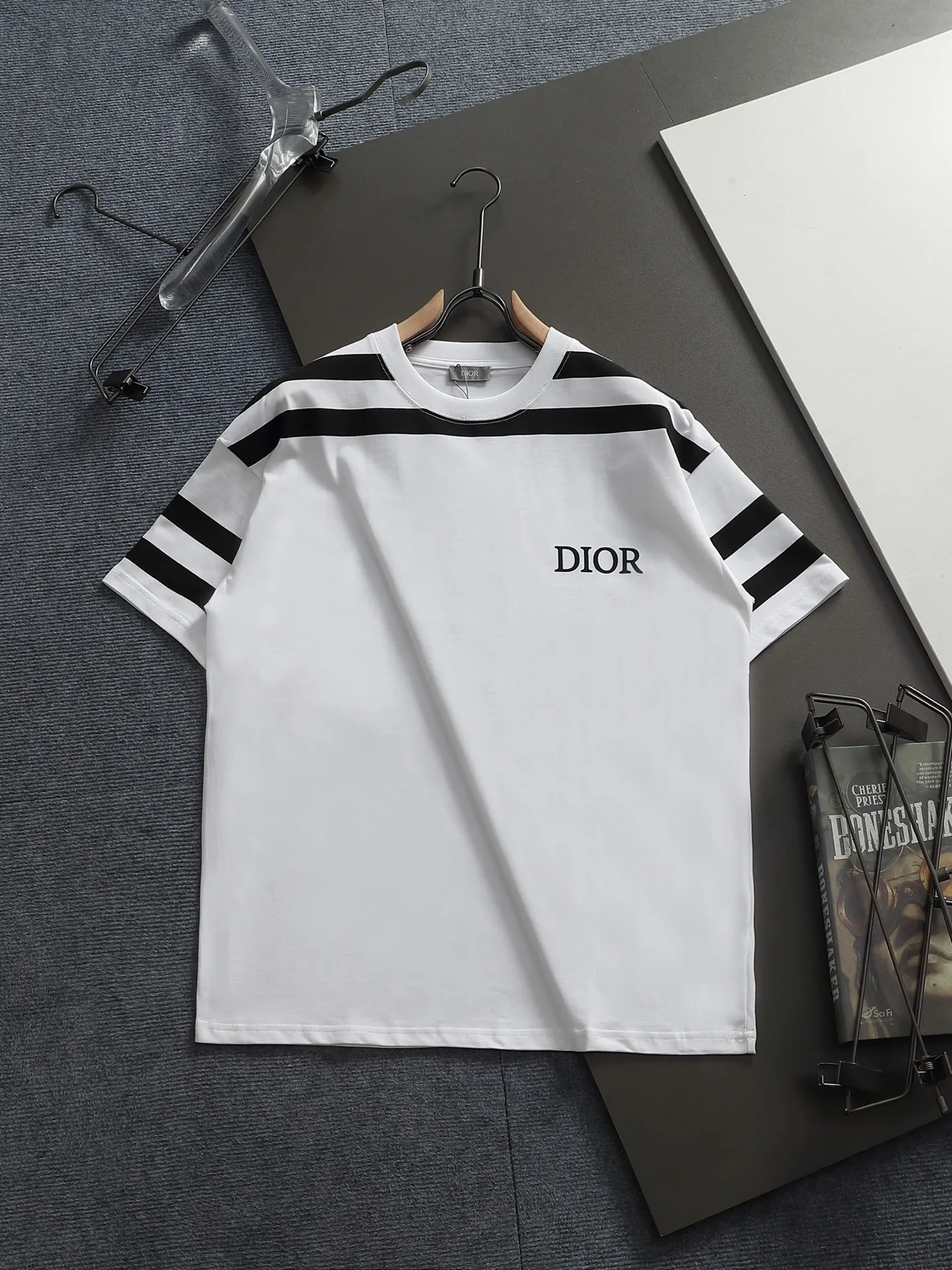 DIOR CD 47 Logo ， Retro Same Style T Versatile : White Size：XS~L