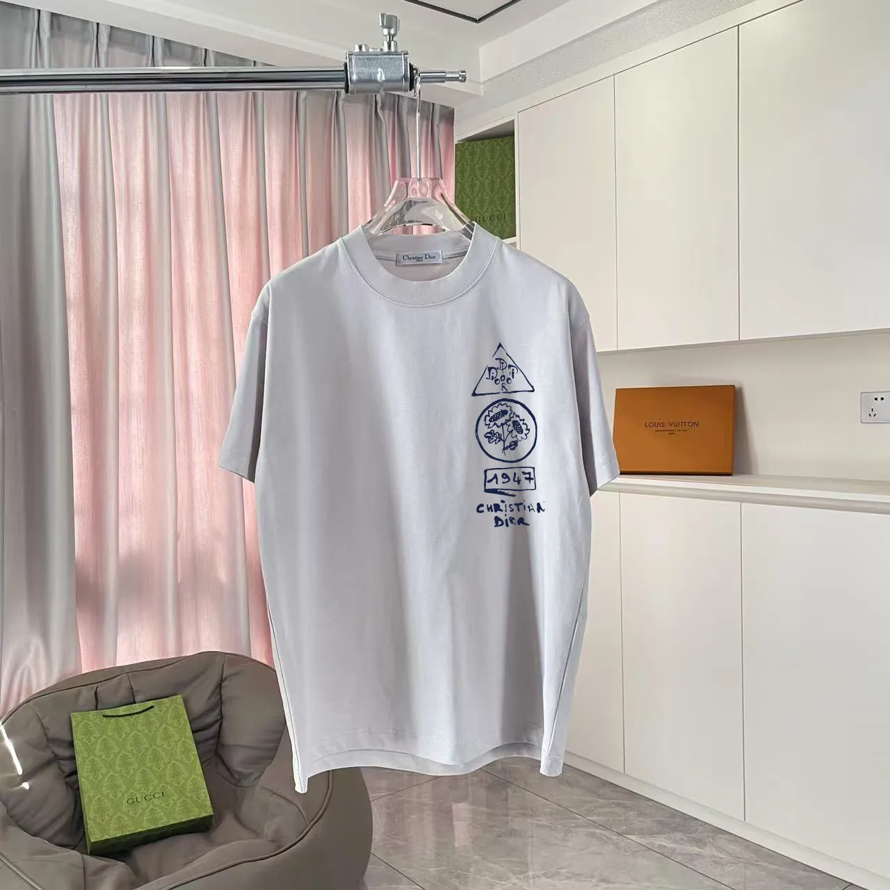 Dio* 2025 New Arrival logo T g Same Style ：Black White Pink Gray Size: S M L XL XXL ​