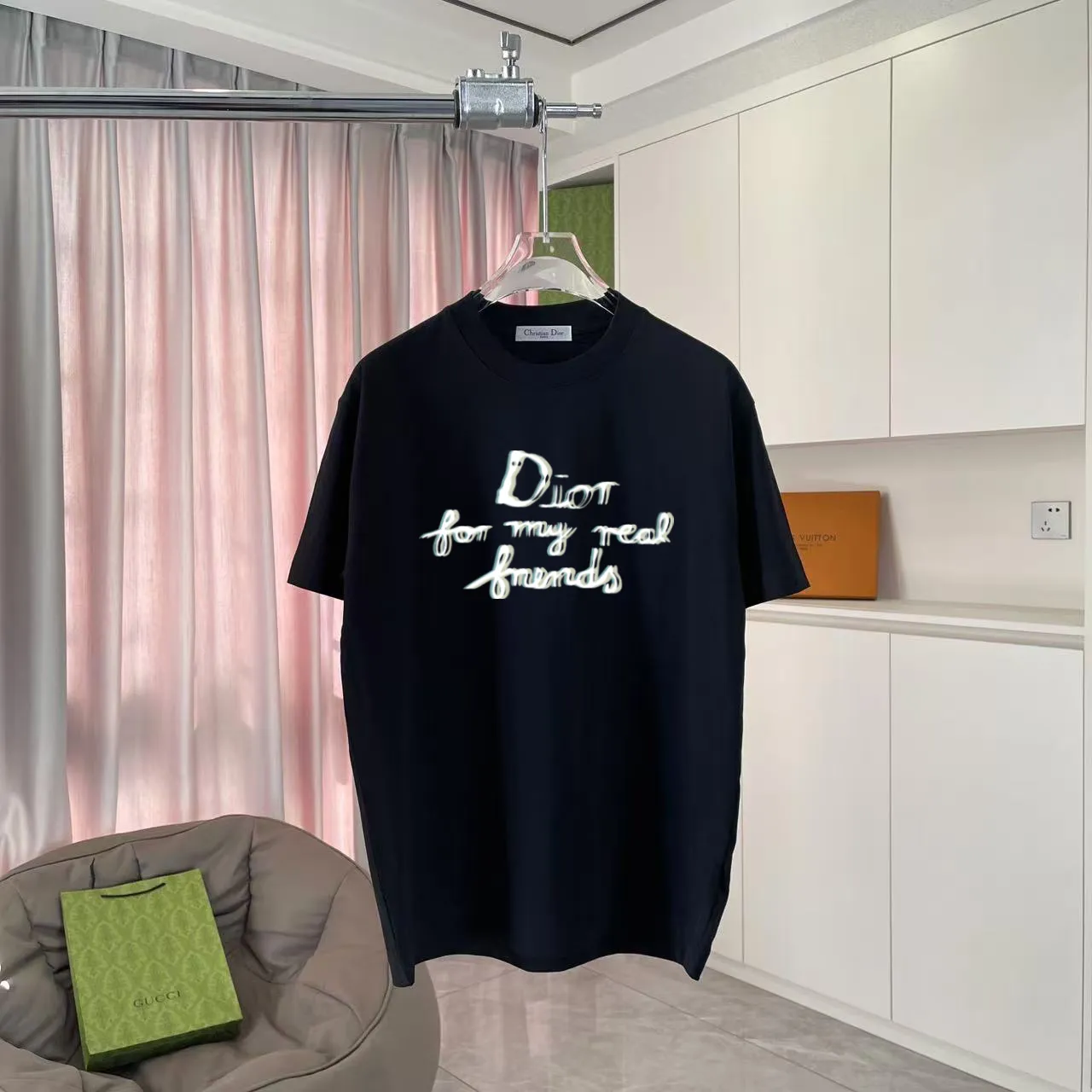 Dio 2025 New Arrival logo T g Same Style ：Black White Pink Blue Gray Size: S M L XL XXL ​