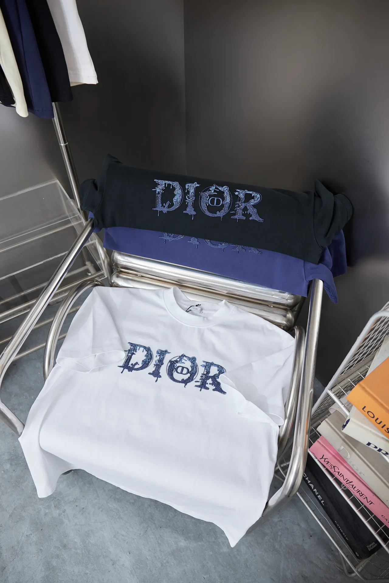 D＊or CD 25SS New Arrival Series logo 100% 32 1X 1 logo ：White/Black/Blue Size：S/M/L/XL