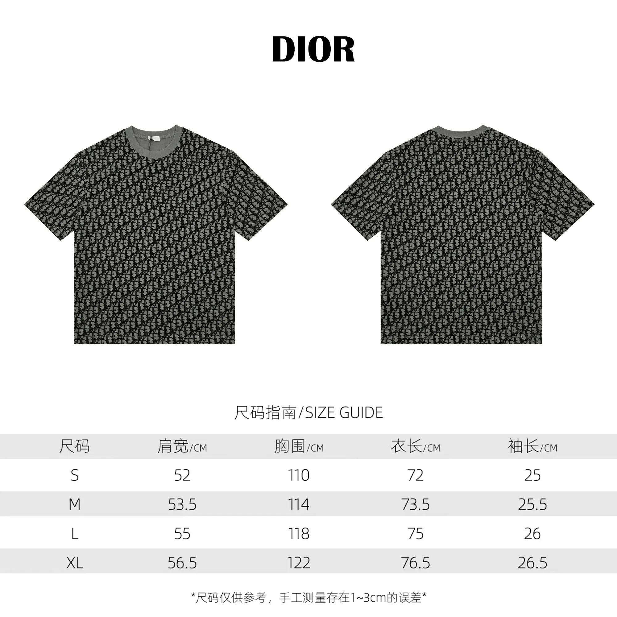 ： ：2026New Arrival DIOR T ： g Size： S～XL ：Gray ：H