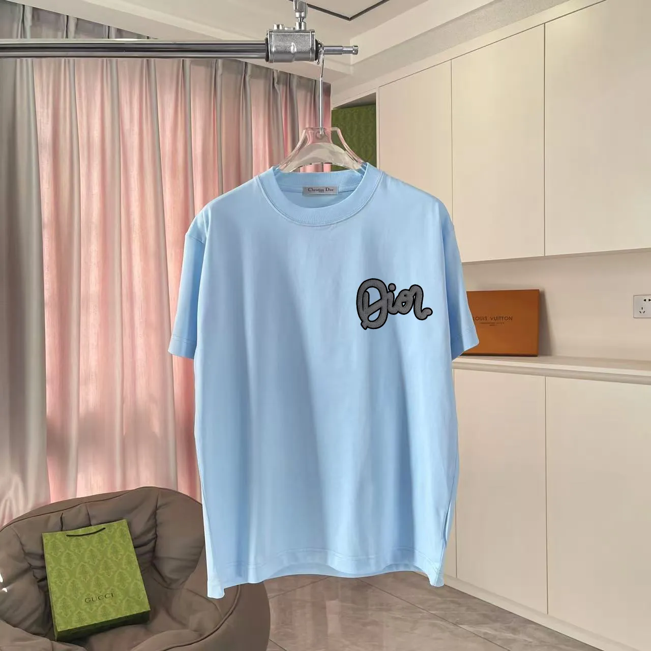 Dio 2025 New Arrival logo T g Same Style ：Black White Pink Blue Size: S M L XL XXL ​