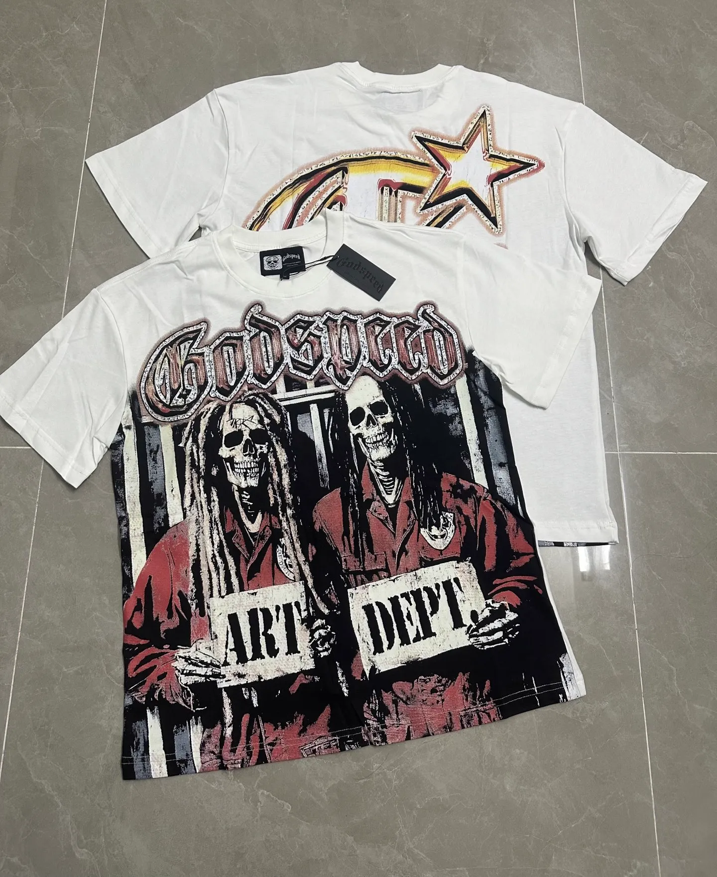 5119#White｜ Godspeed Retro T（ ） （fabric）：32 Sizes（size）：S-M-L-XL （colour）：White