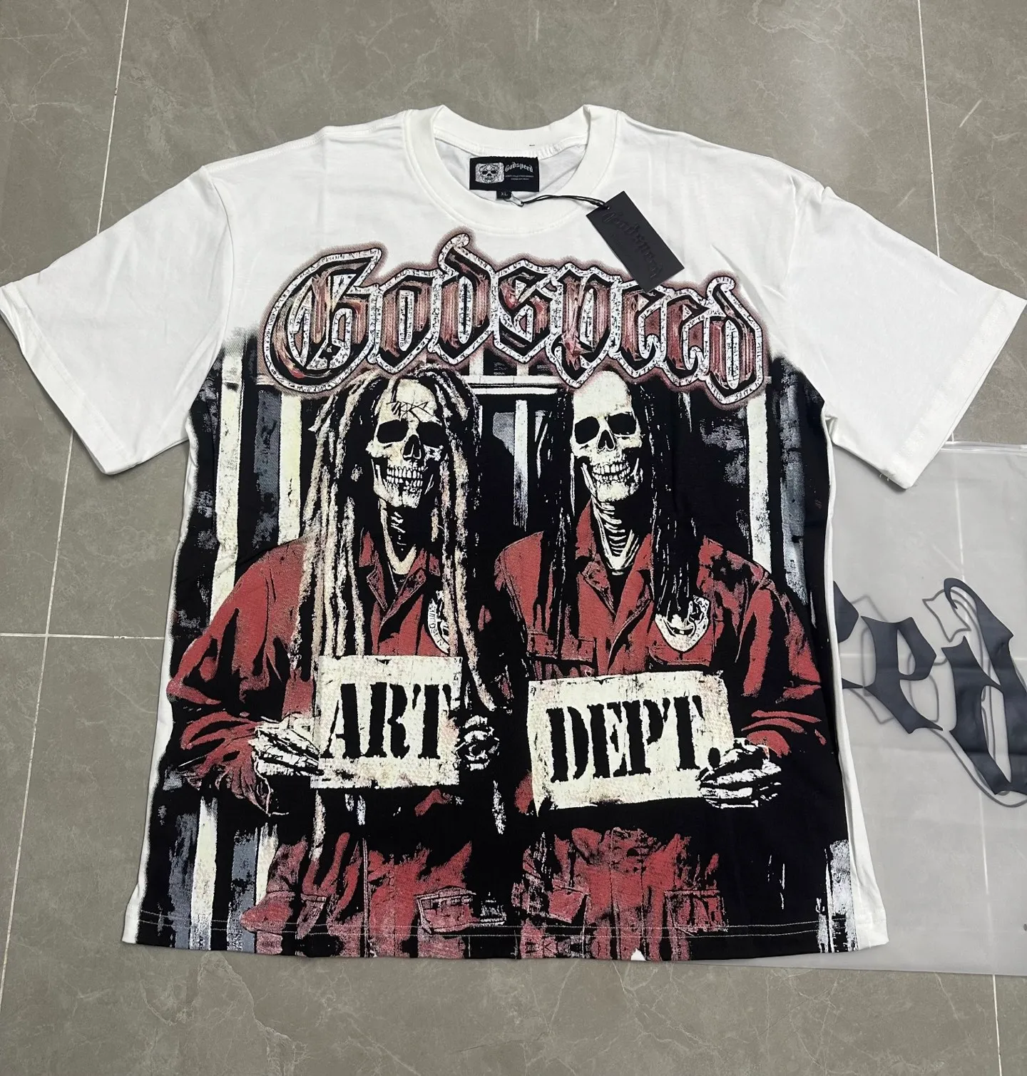 5119#White｜ Godspeed Retro T（ ） （fabric）：32 Sizes（size）：S-M-L-XL （colour）：White