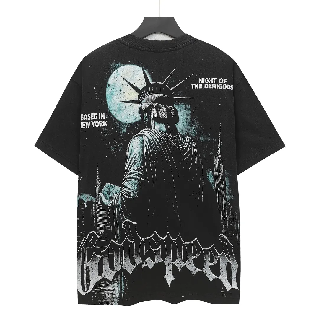 6156# Black ｜ In Stock （new） Godspeed Retro T（ ） （fabric）：32 Sizes（size）：S-M-L-XL （colour）： Black 👉