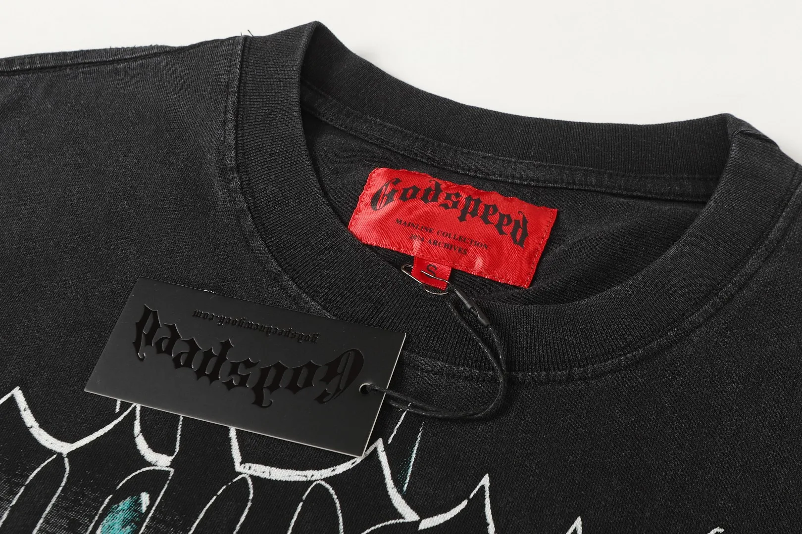 6156# Black ｜ In Stock （new） Godspeed Retro T（ ） （fabric）：32 Sizes（size）：S-M-L-XL （colour）： Black 👉