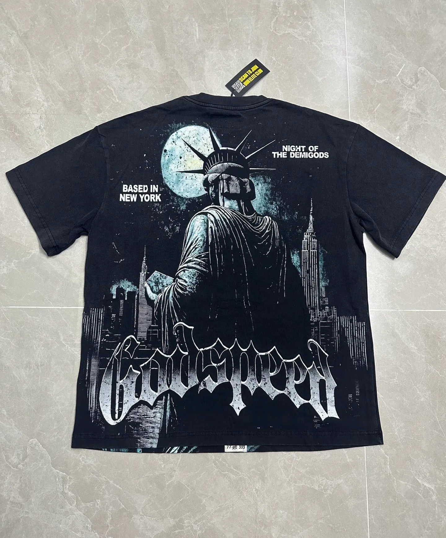 6156# Black ｜ In Stock （new） Godspeed Retro T（ ） （fabric）：32 Sizes（size）：S-M-L-XL （colour）： Black 👉