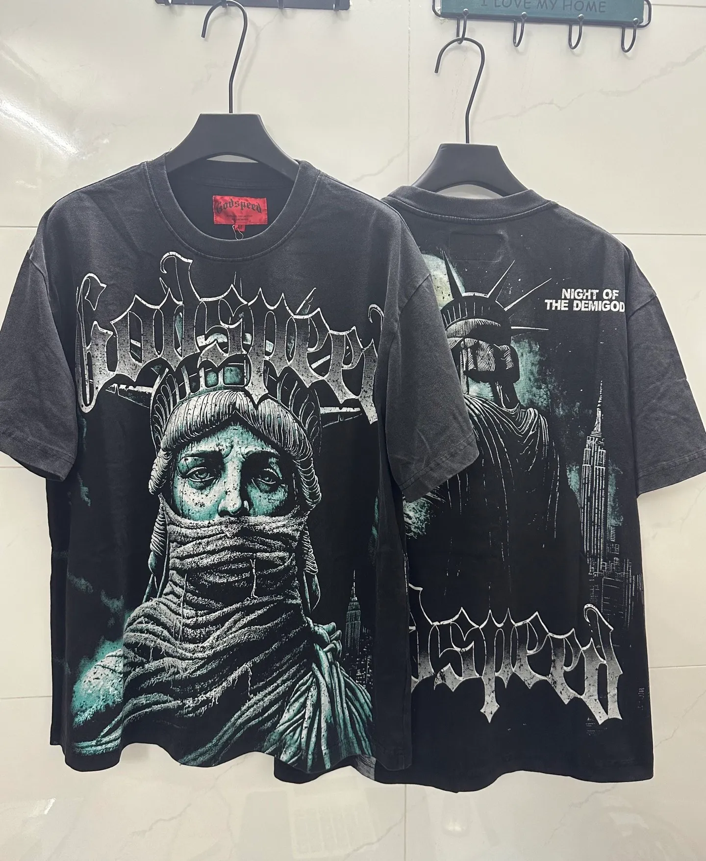 6156# Black ｜ In Stock （new） Godspeed Retro T（ ） （fabric）：32 Sizes（size）：S-M-L-XL （colour）： Black 👉