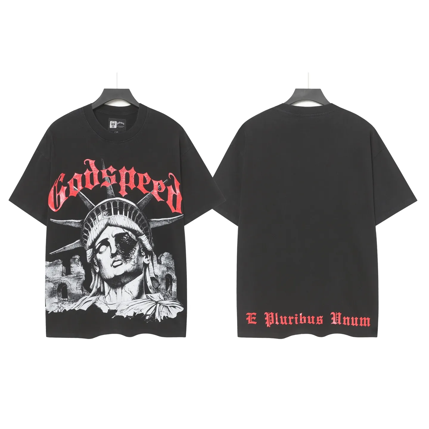 6086# Black｜ Godspeed Retro T（ ） （fabric）：32 Sizes（size）：S-M-L-XL （colour）： Black 👉 👉