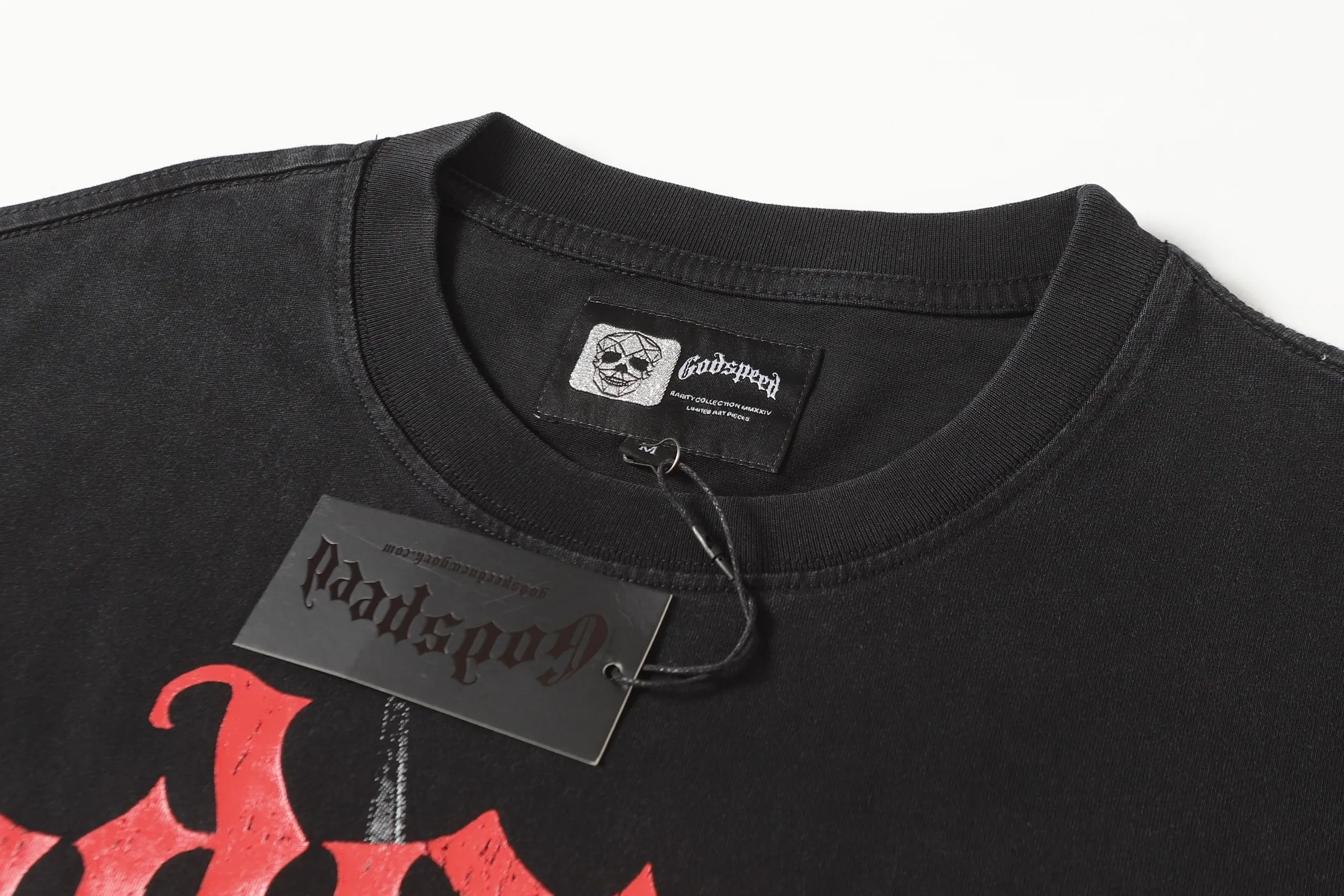 6086# Black｜ Godspeed Retro T（ ） （fabric）：32 Sizes（size）：S-M-L-XL （colour）： Black 👉 👉