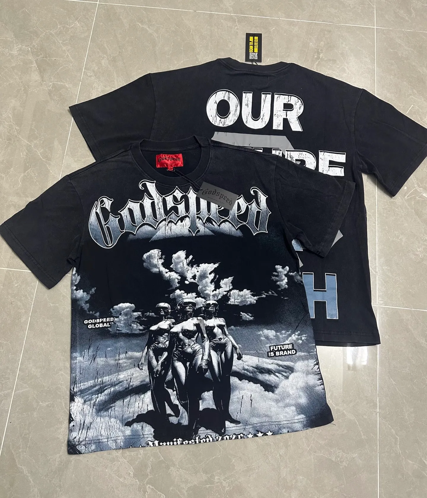 6302# Black I In Stock （ ） Godspeed Retro T（ ） （fabric）：32 Sizes（size）：S-M-L-XL （colour）： Black