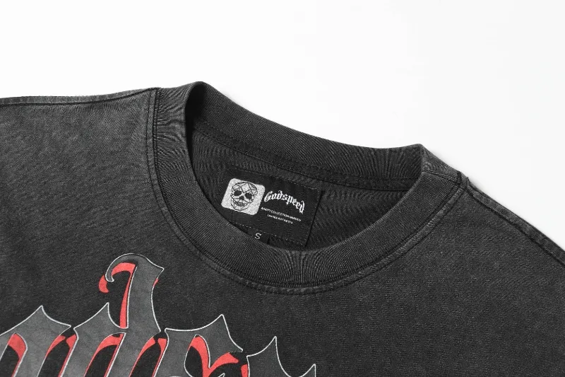 6041# Black｜ Godspeed Retro T（ ） （fabric）：32 Sizes（size）：S-M-L-XL （colour）： Black 👉