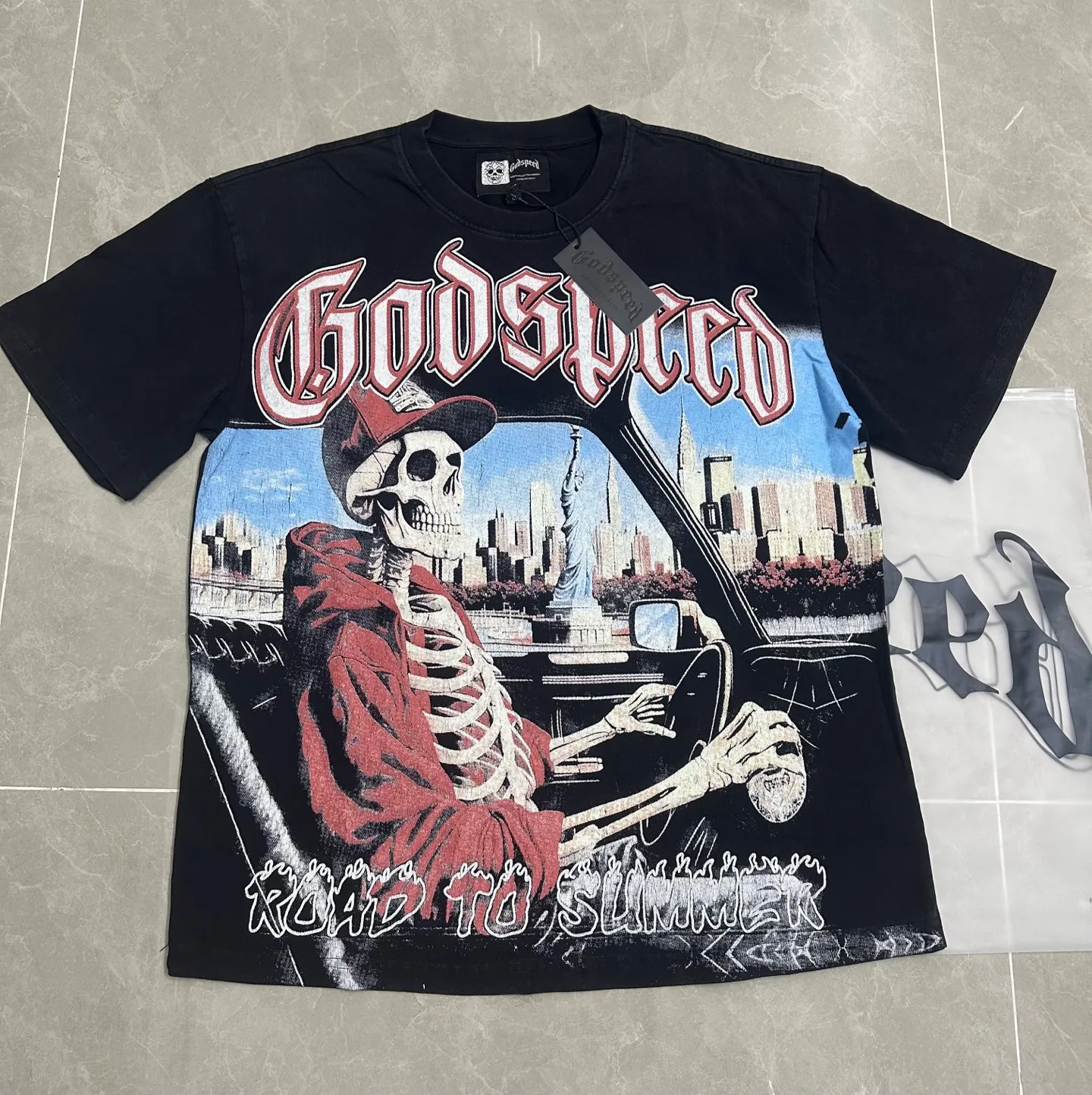 6117## ｜ Godspeed Retro T（ ） （fabric）：32 Sizes（size）：S-M-L-XL （colour）： Black