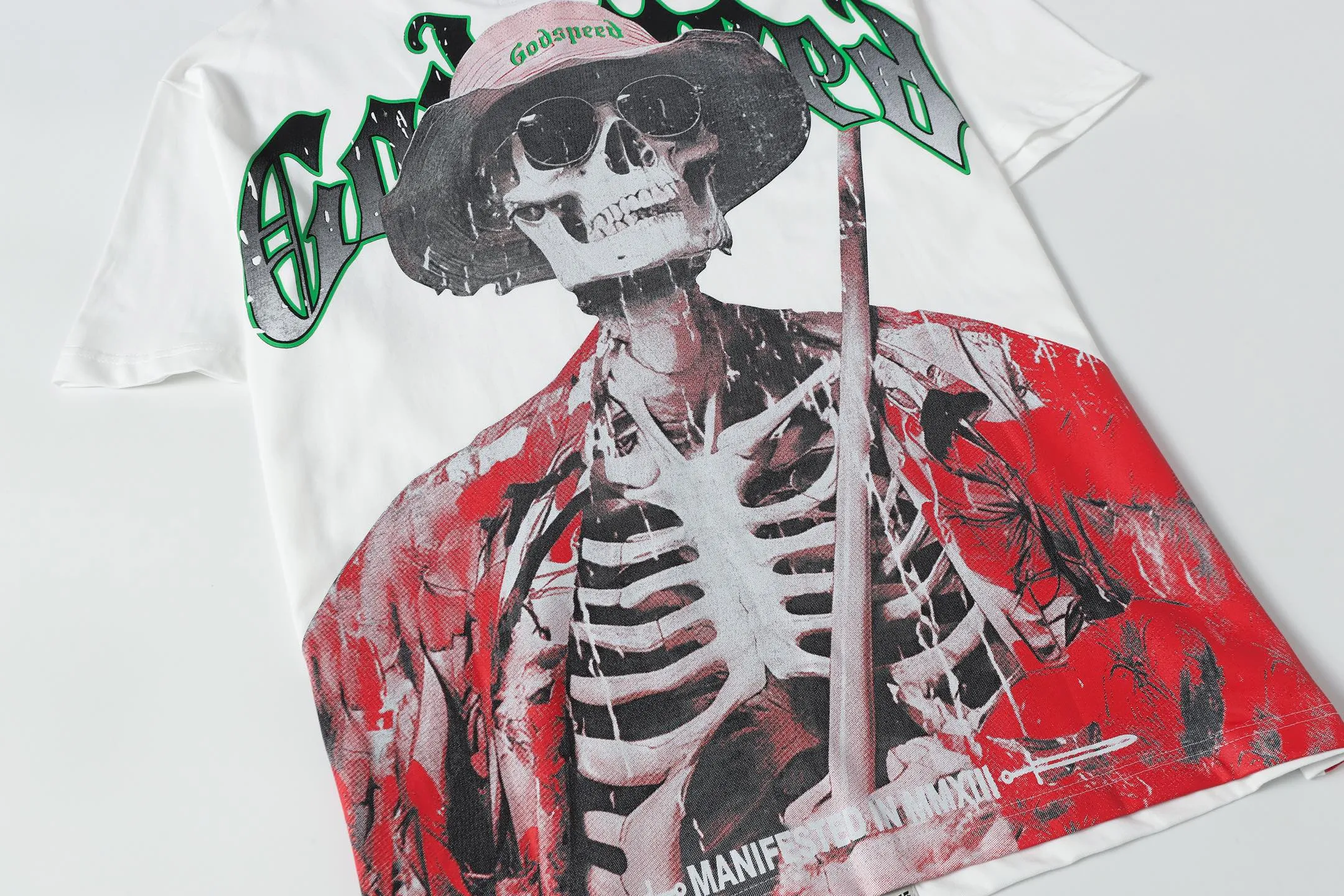 5077#White ｜ Godspeed Retro T（ ） （fabric）：32 Sizes（size）：S-M-L-XL （colour）：White
