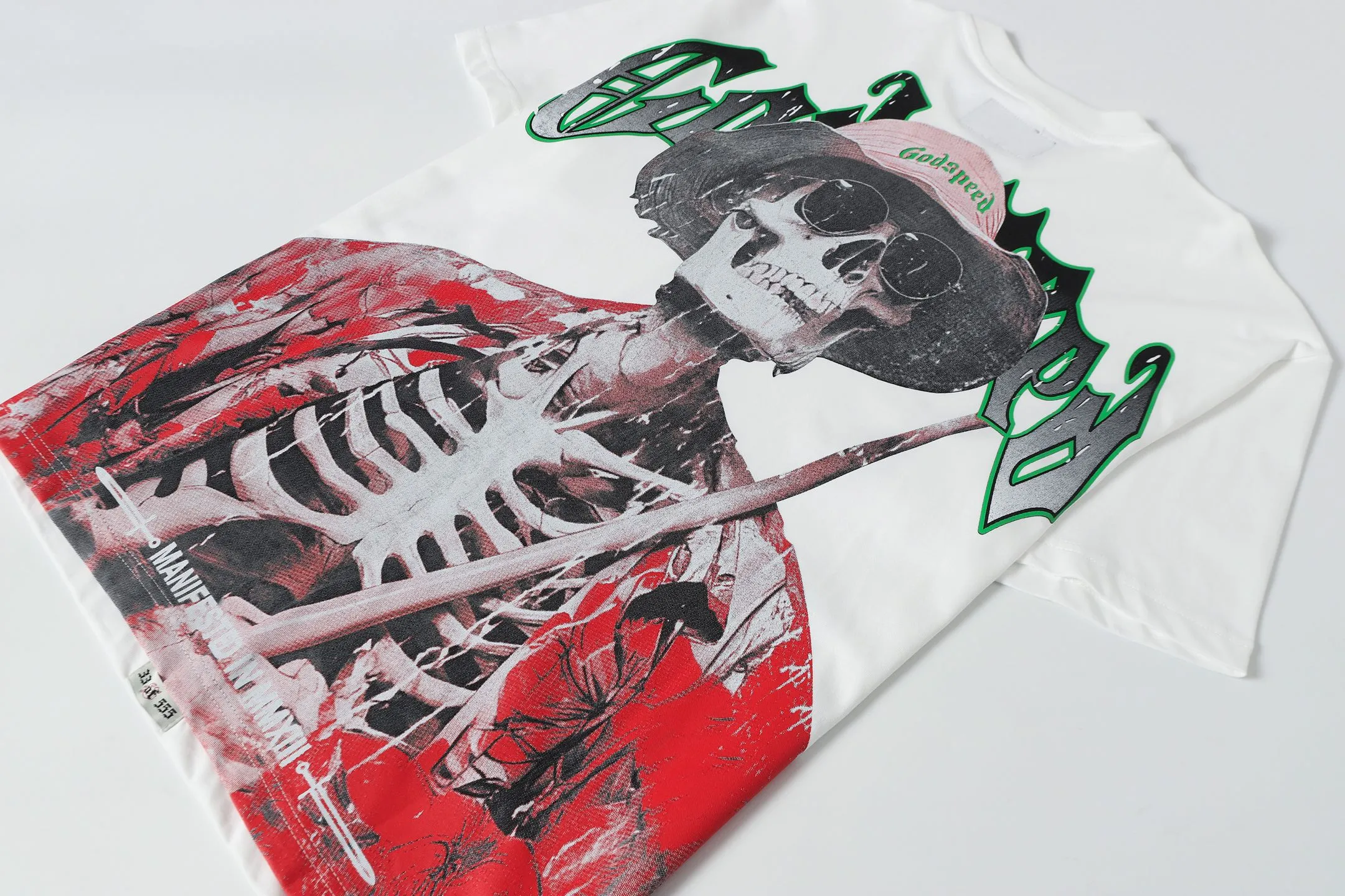 5077#White ｜ Godspeed Retro T（ ） （fabric）：32 Sizes（size）：S-M-L-XL （colour）：White