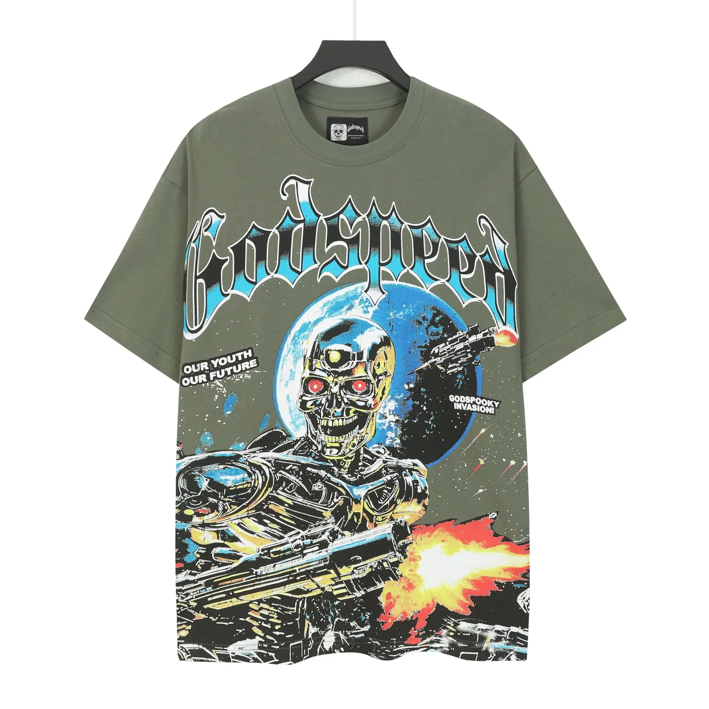5101# Green｜ Godspeed Retro T（ ） （fabric）32 Sizes（size）：S-M-L-XL （colour）： Green 👉