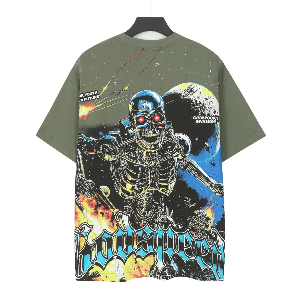 5101# Green｜ Godspeed Retro T（ ） （fabric）32 Sizes（size）：S-M-L-XL （colour）： Green 👉