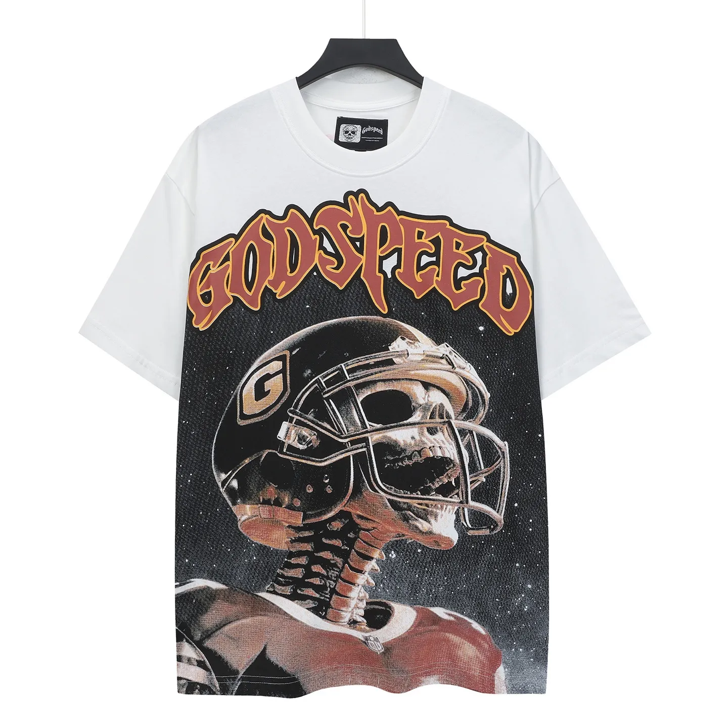 5123#White I Godspeed Retro T（ ） （fabric）：32 Sizes（size）：S-M-L-XL （colour）：White