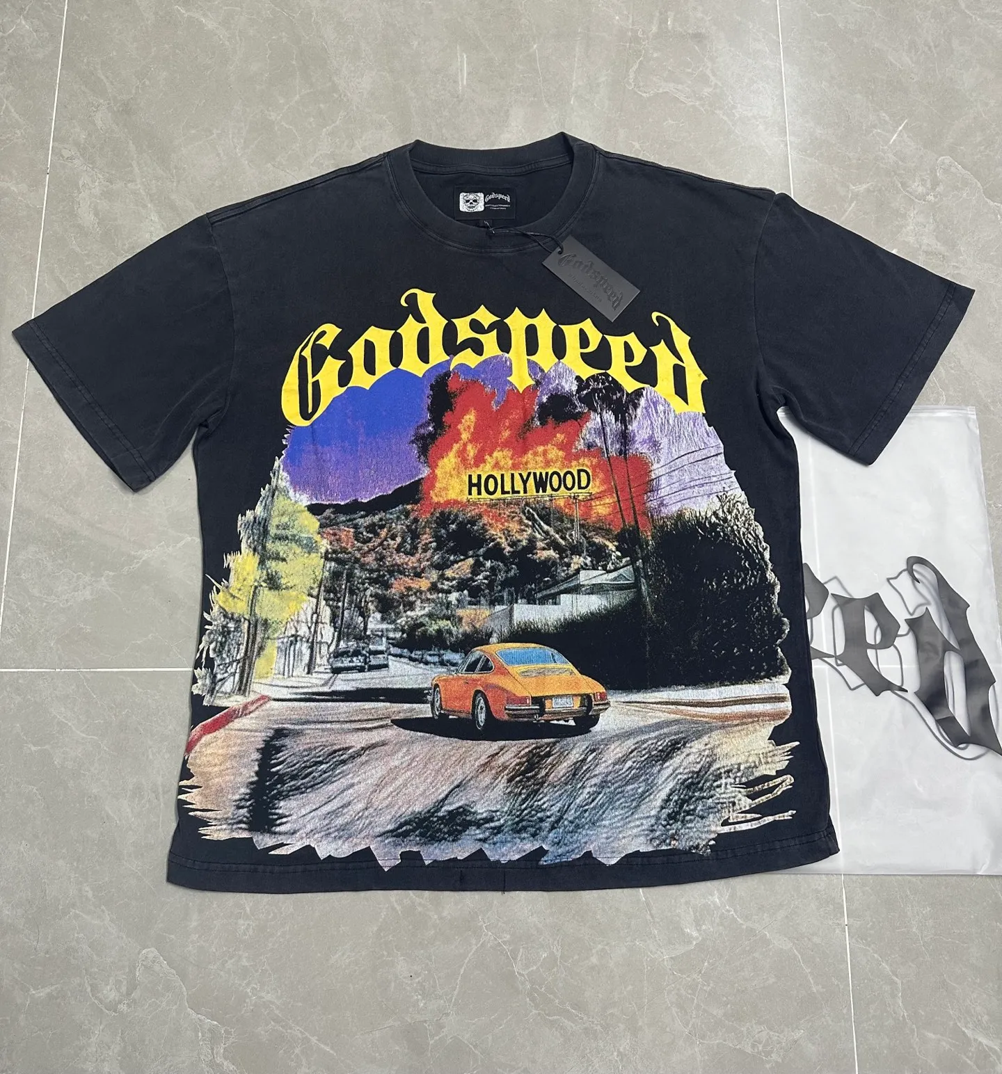 6320# Black I In Stock （ ） Godspeed Retro T（ ） （fabric）：32 Sizes（size）：S-M-L-XL （colour）： Black