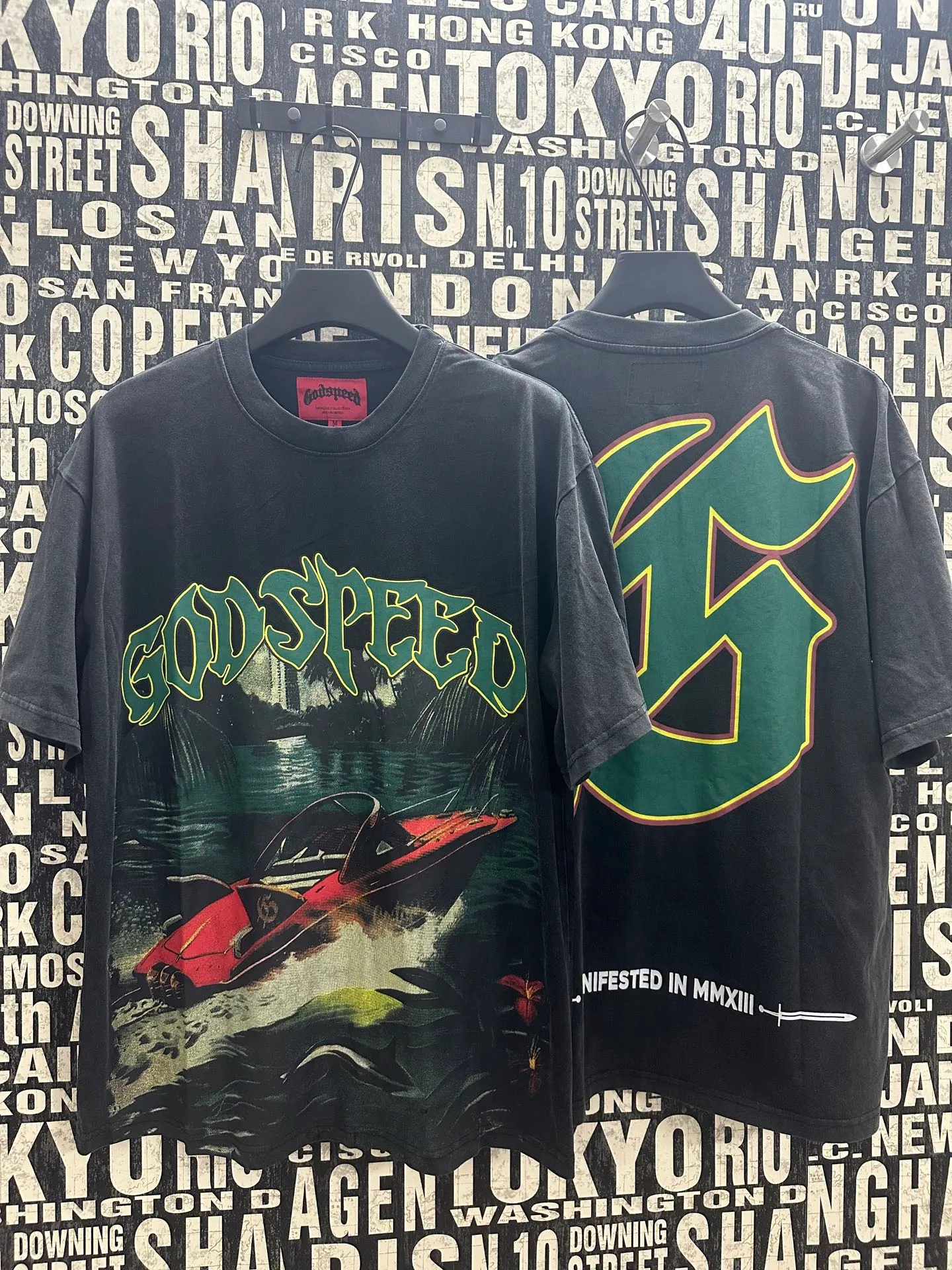6047# Black｜ Godspeed Retro T（ ） （fabric）：32 Sizes（size）：S-M-L-XL （colour）： Black 👉