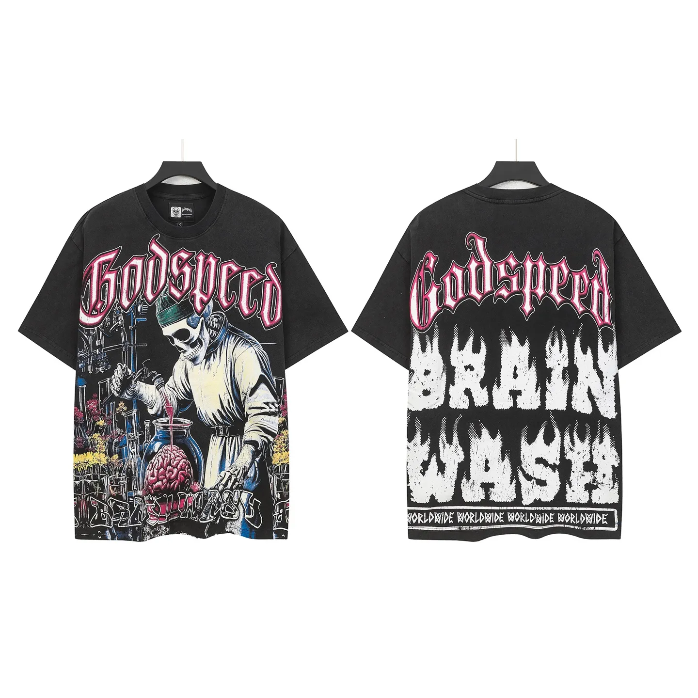6115# Retro Black I Godspeed Retro T（ ） （fabric）：32 Sizes（size）：S-M-L-XL （colour）： Black