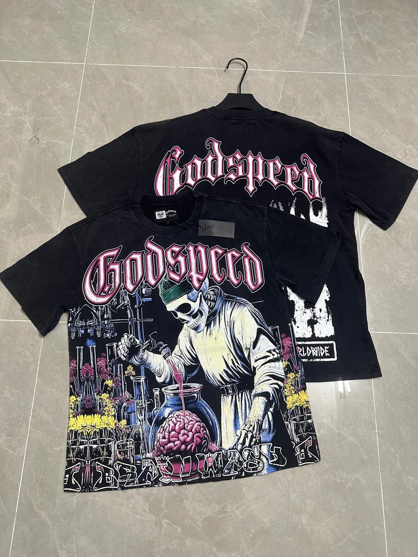 6115# Retro Black I Godspeed Retro T（ ） （fabric）：32 Sizes（size）：S-M-L-XL （colour）： Black
