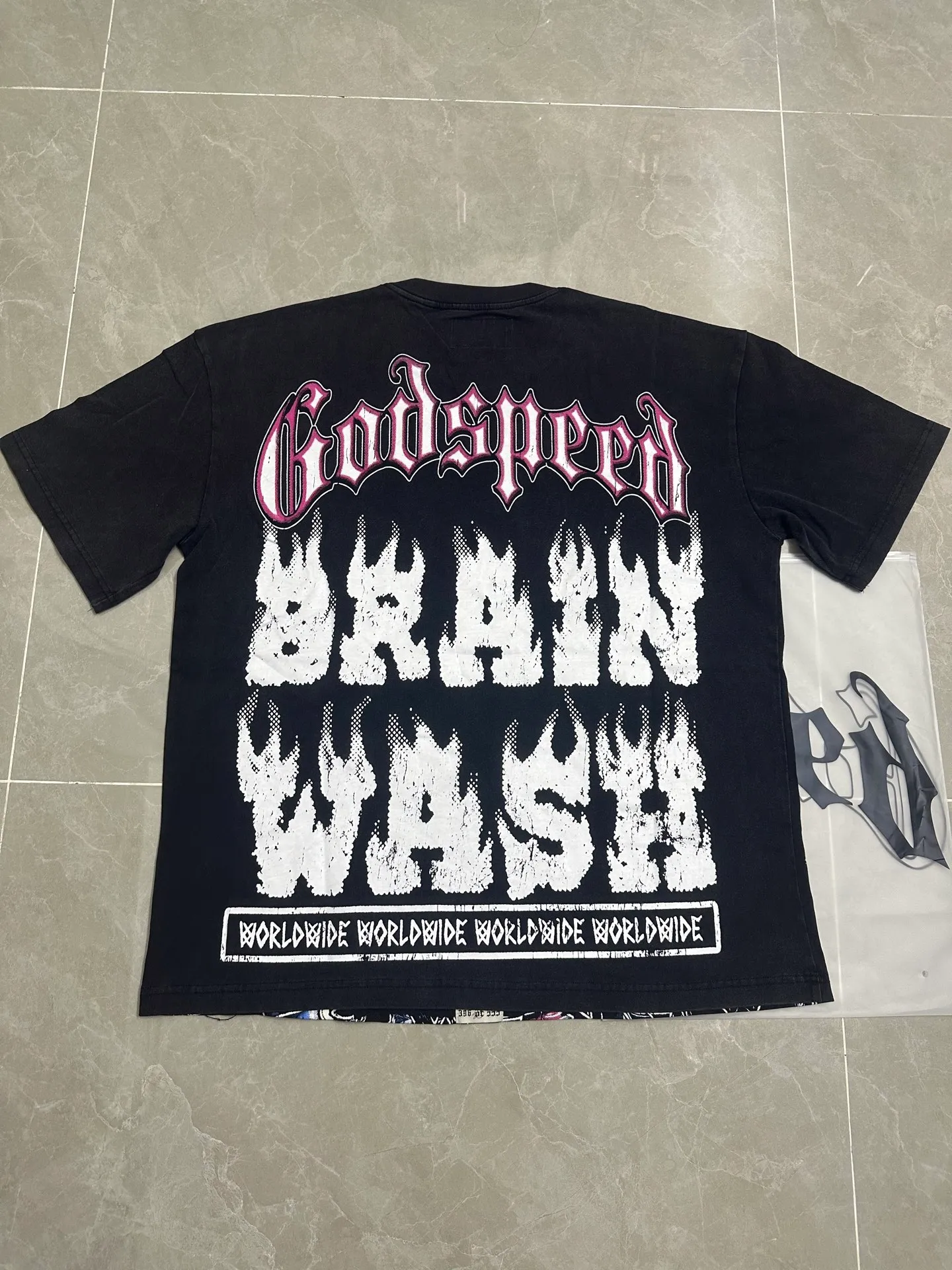 6115# Retro Black I Godspeed Retro T（ ） （fabric）：32 Sizes（size）：S-M-L-XL （colour）： Black