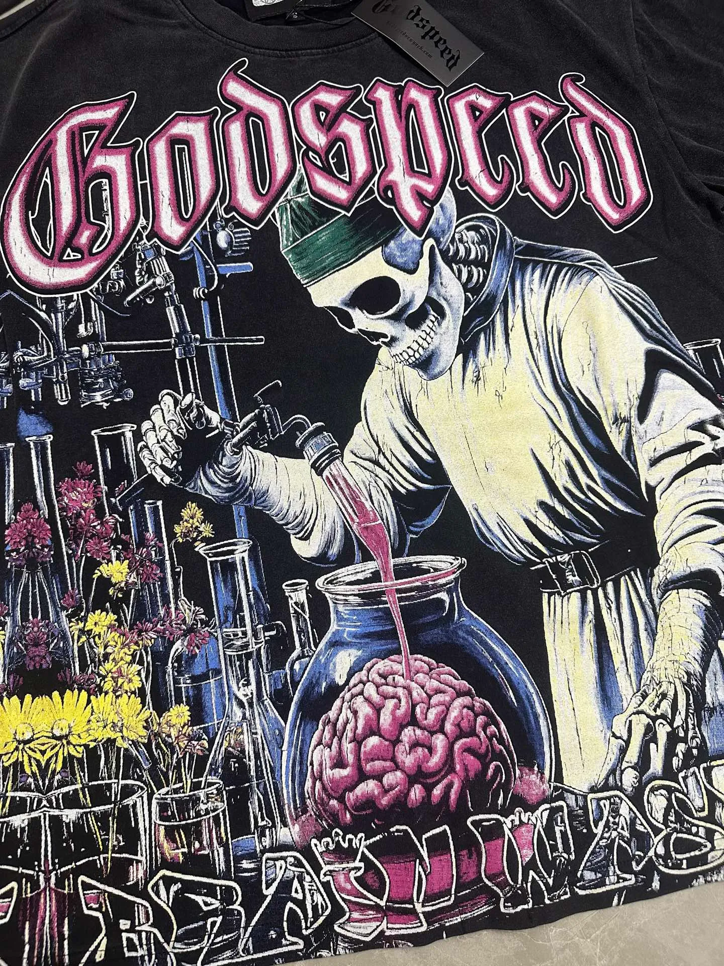 6115# Retro Black I Godspeed Retro T（ ） （fabric）：32 Sizes（size）：S-M-L-XL （colour）： Black