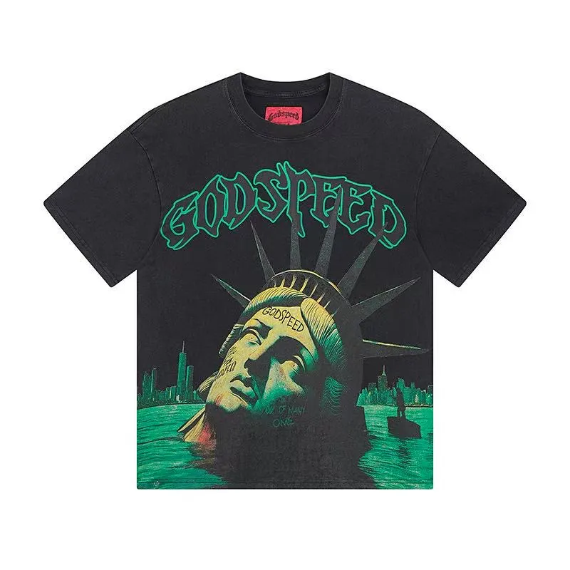 6043# Black｜ Godspeed Retro T（ ） （fabric）：32 Sizes（size）：S-M-L-XL （colour）： Black 👉