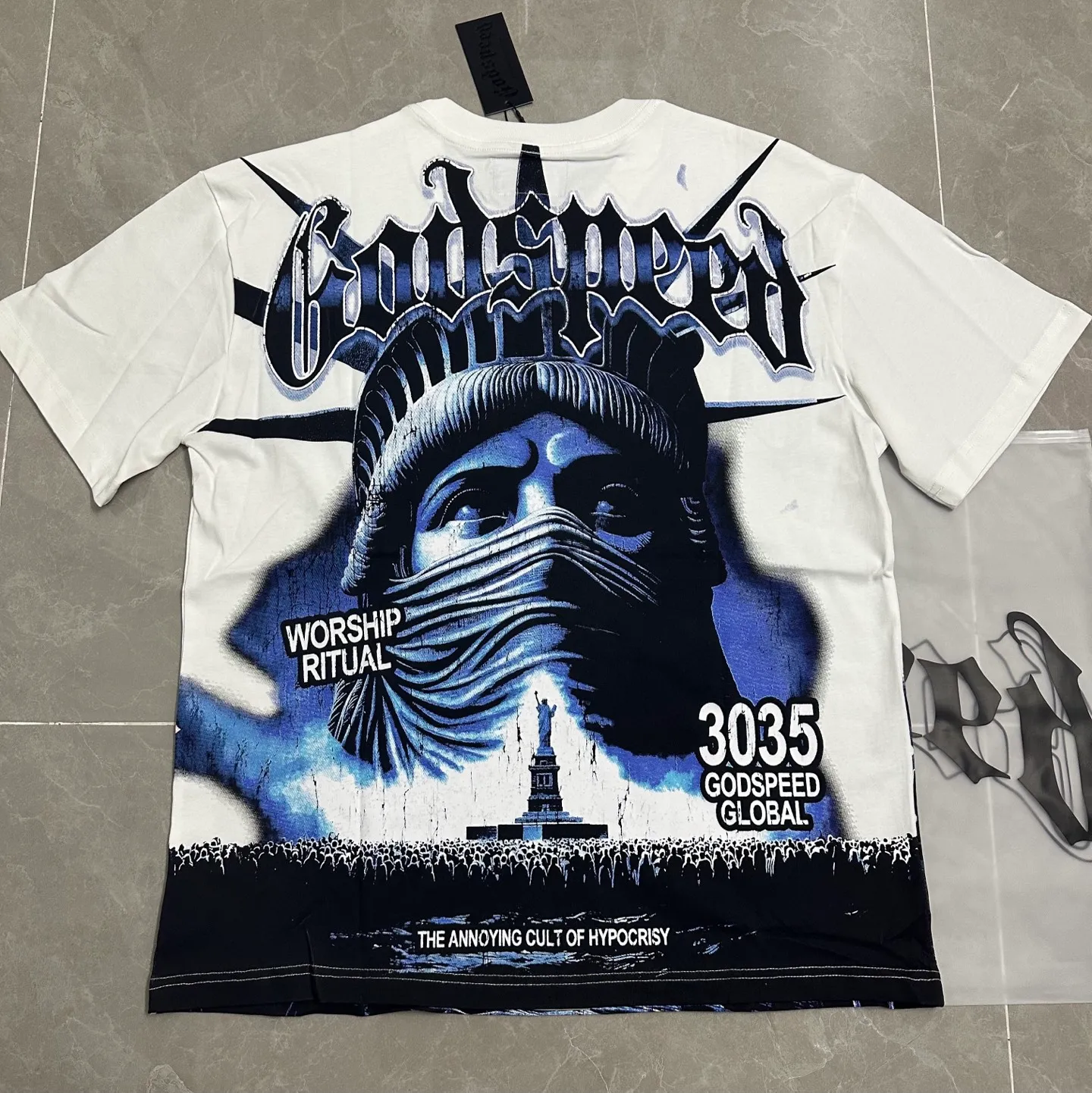 5138#White I In Stock （New Arrival ） Godspeed Retro T（ ） （fabric）32 Sizes（size）：S-M-L-XL （colour）：White 👉