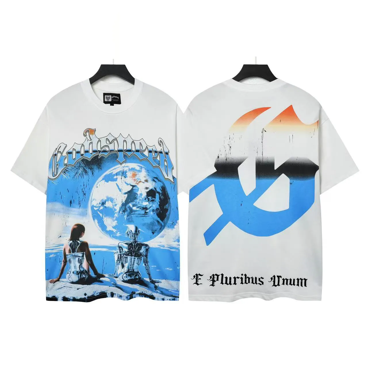 5015#White｜ Godspeed Retro T（ ） （fabric）：32 Sizes（size）：S-M-L-XL （colour）：White 👉