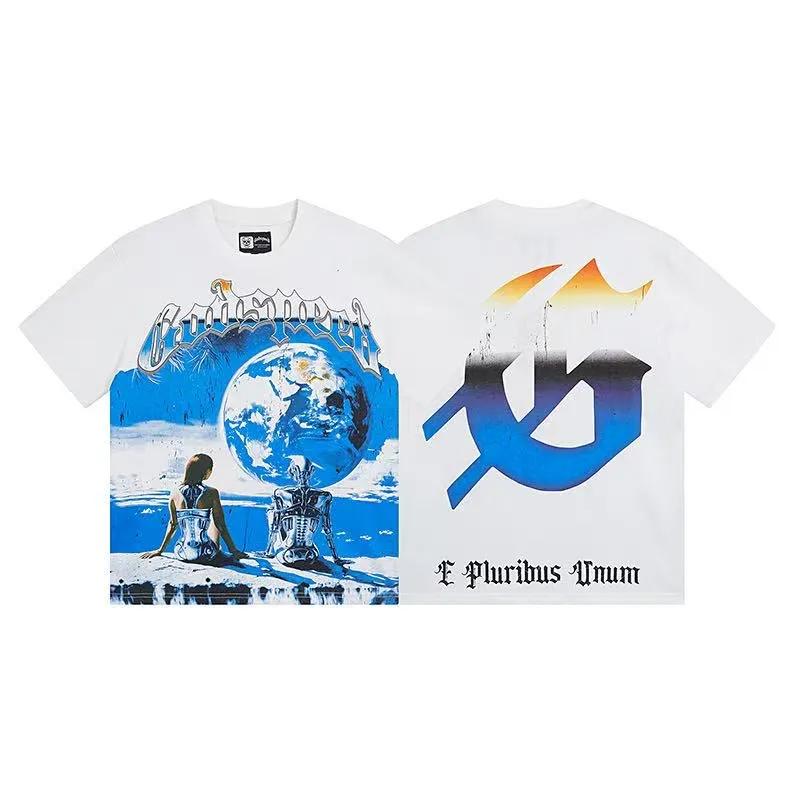 5015#White｜ Godspeed Retro T（ ） （fabric）：32 Sizes（size）：S-M-L-XL （colour）：White 👉