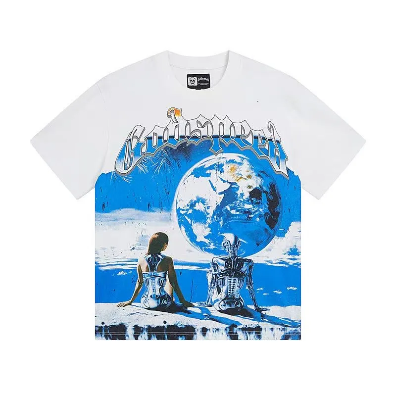 5015#White｜ Godspeed Retro T（ ） （fabric）：32 Sizes（size）：S-M-L-XL （colour）：White 👉