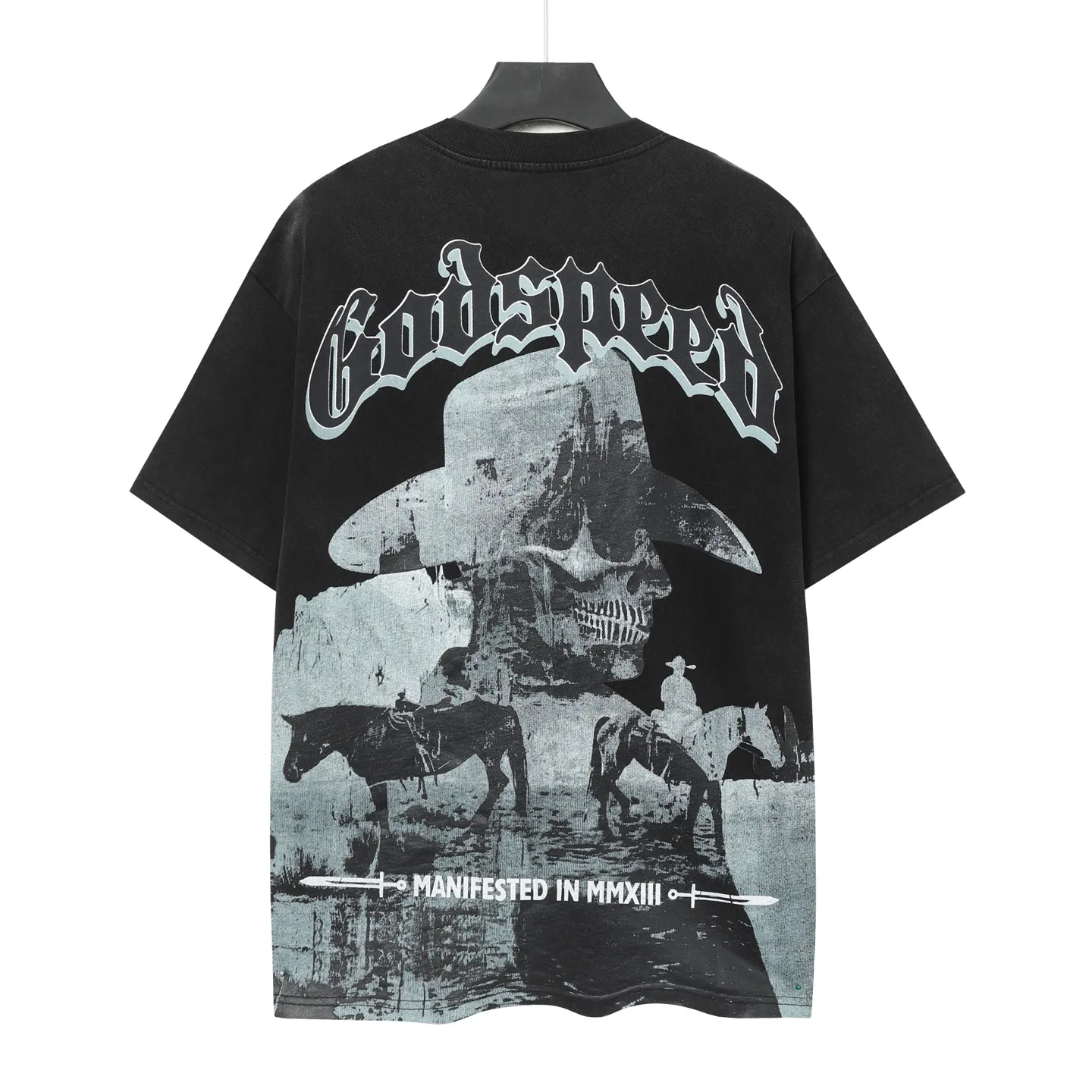 6035# Black｜ Godspeed Retro T（ ） （fabric）：32 Sizes（size）：S-M-L-XL （colour）： Black 👉
