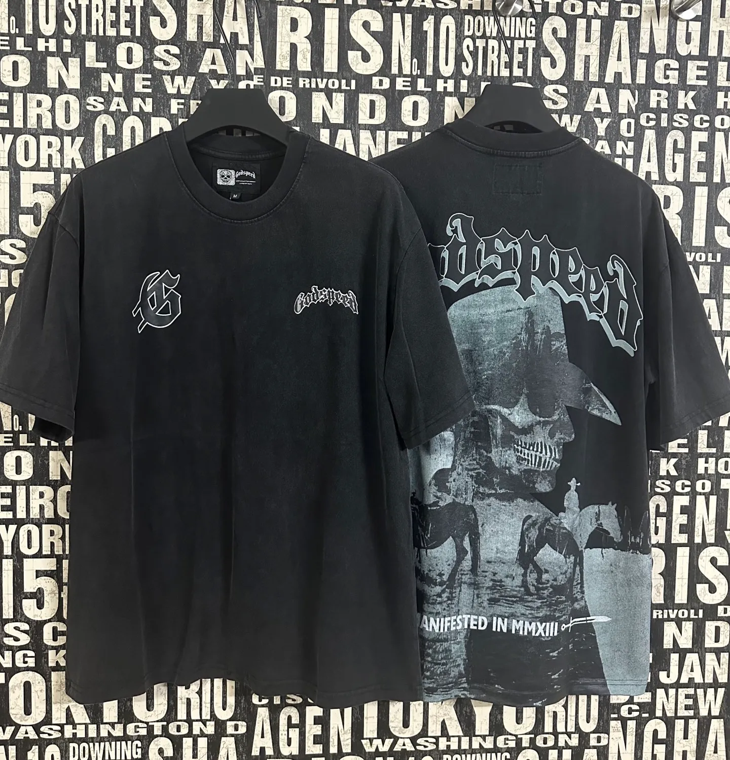 6035# Black｜ Godspeed Retro T（ ） （fabric）：32 Sizes（size）：S-M-L-XL （colour）： Black 👉