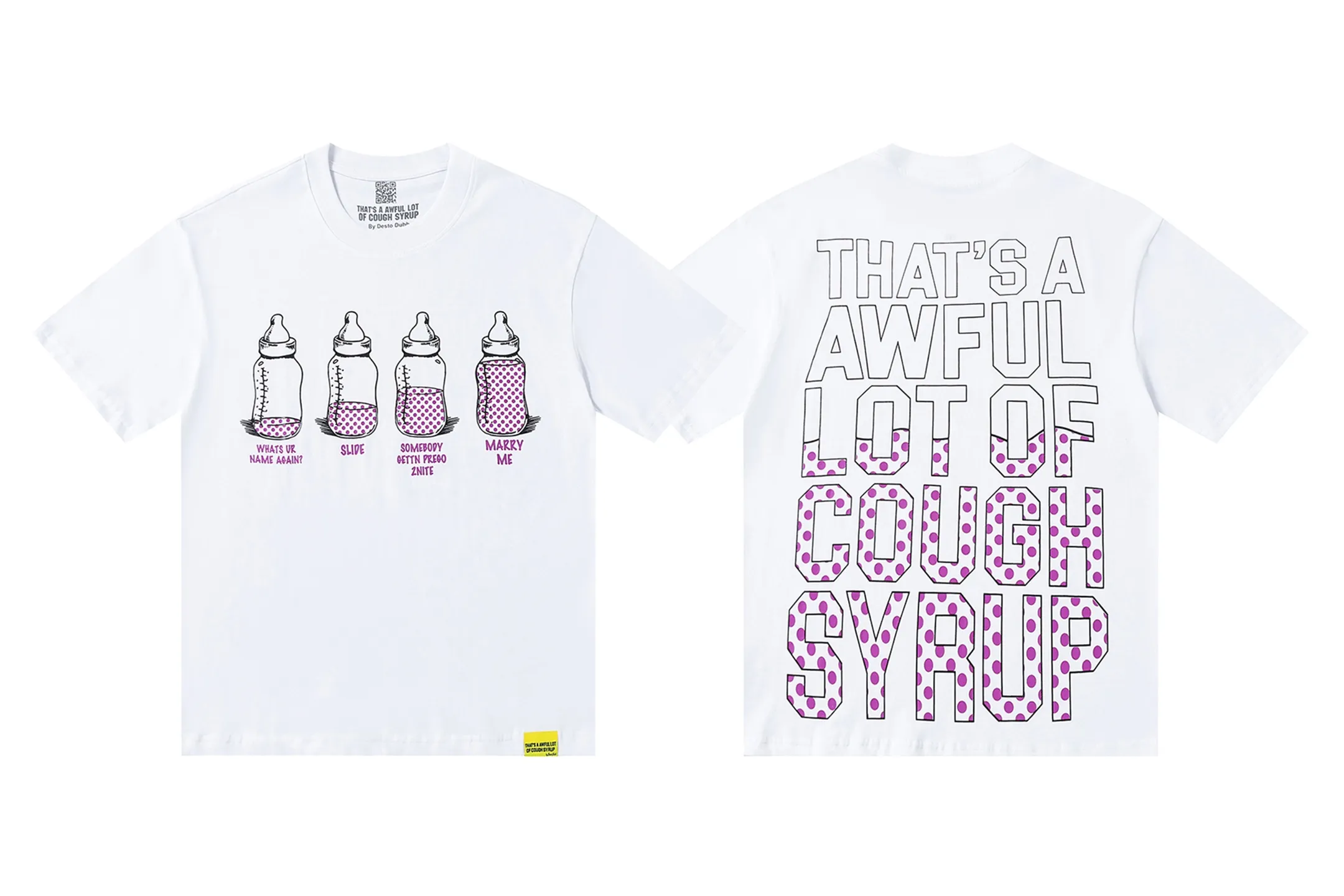 ##White、 I ｜ THAT'S A AWFUL LOT OF COUGH SYRUP In Stock T （fabric):32 Sizes（size）：S-M L X L （colour）：White、
