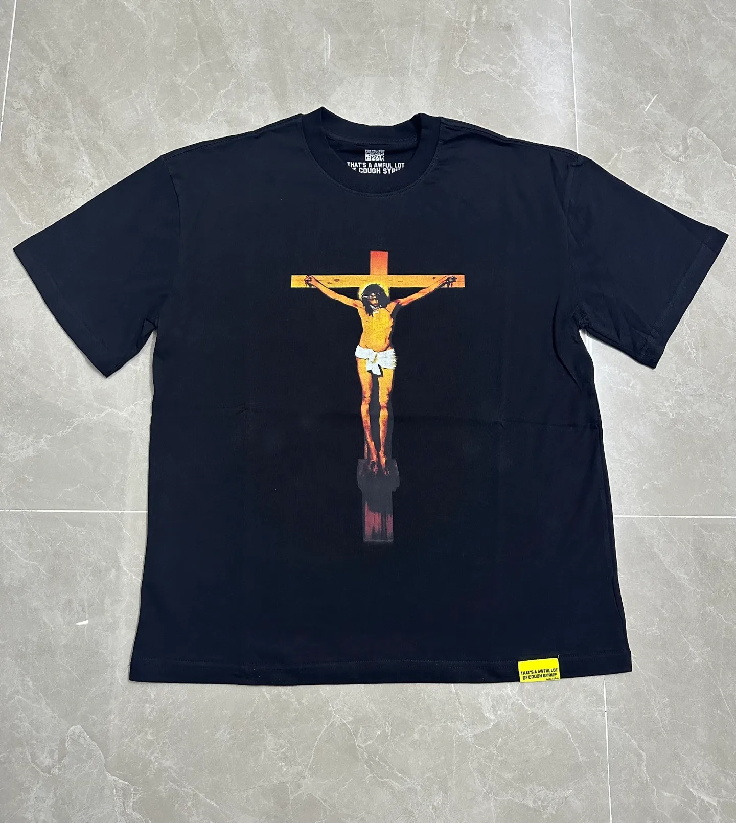 2218## Black （ ）｜ THAT'S A AWFUL LOT OF COUGH SYRUP In Stock T （fabric):32 Sizes（size）：S-M L X L （colour）： Black
