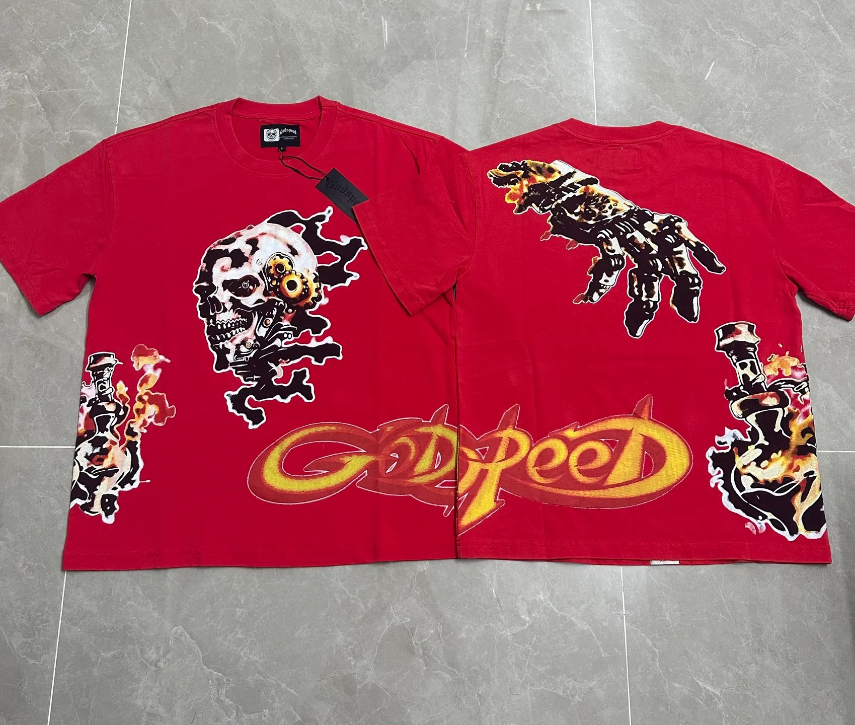 6315# Bright Red｜ Godspeed Retro T（ ） （fabric）：32 Sizes（size）：S-M-L-XL （colour）： Bright Red
