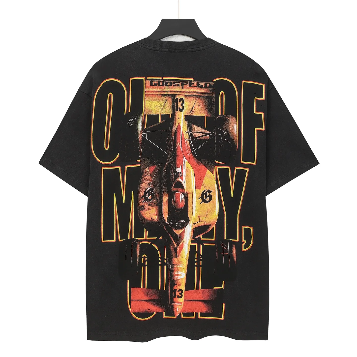 6113# Retro Black I Godspeed Retro T（ ） （fabric）：32 Sizes（size）：S-M-L-XL （colour）： Black