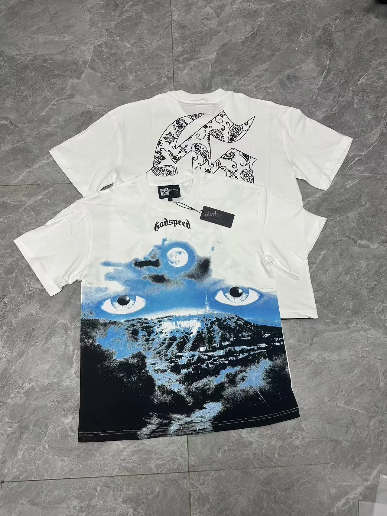 5076#White ｜ Godspeed Retro T（ ） （fabric）：32 Sizes（size）：S-M-L-XL （colour）：White