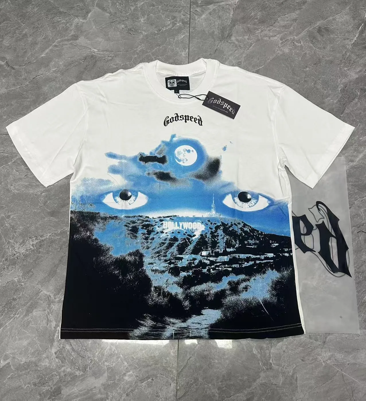 5076#White ｜ Godspeed Retro T（ ） （fabric）：32 Sizes（size）：S-M-L-XL （colour）：White