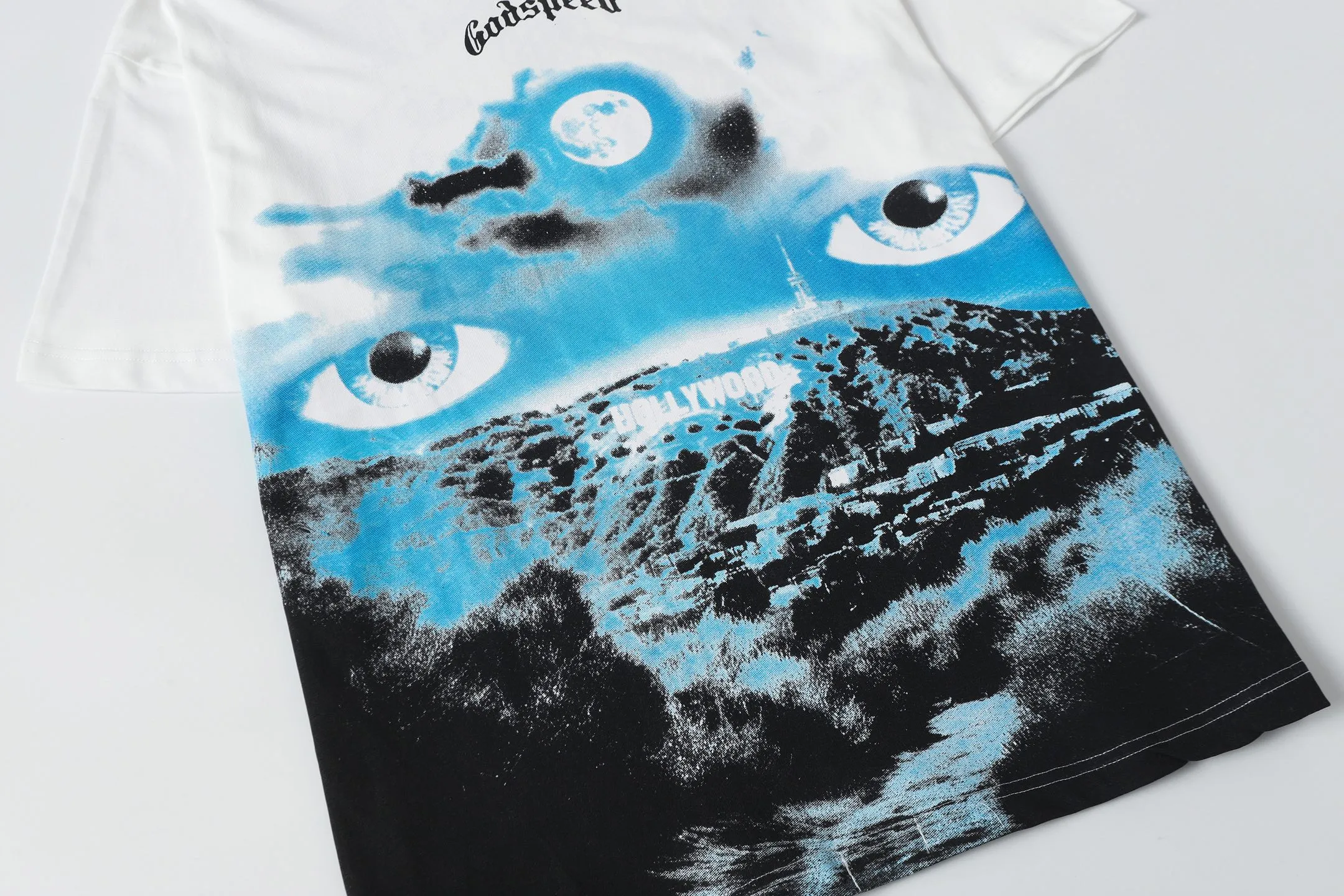 5076#White ｜ Godspeed Retro T（ ） （fabric）：32 Sizes（size）：S-M-L-XL （colour）：White