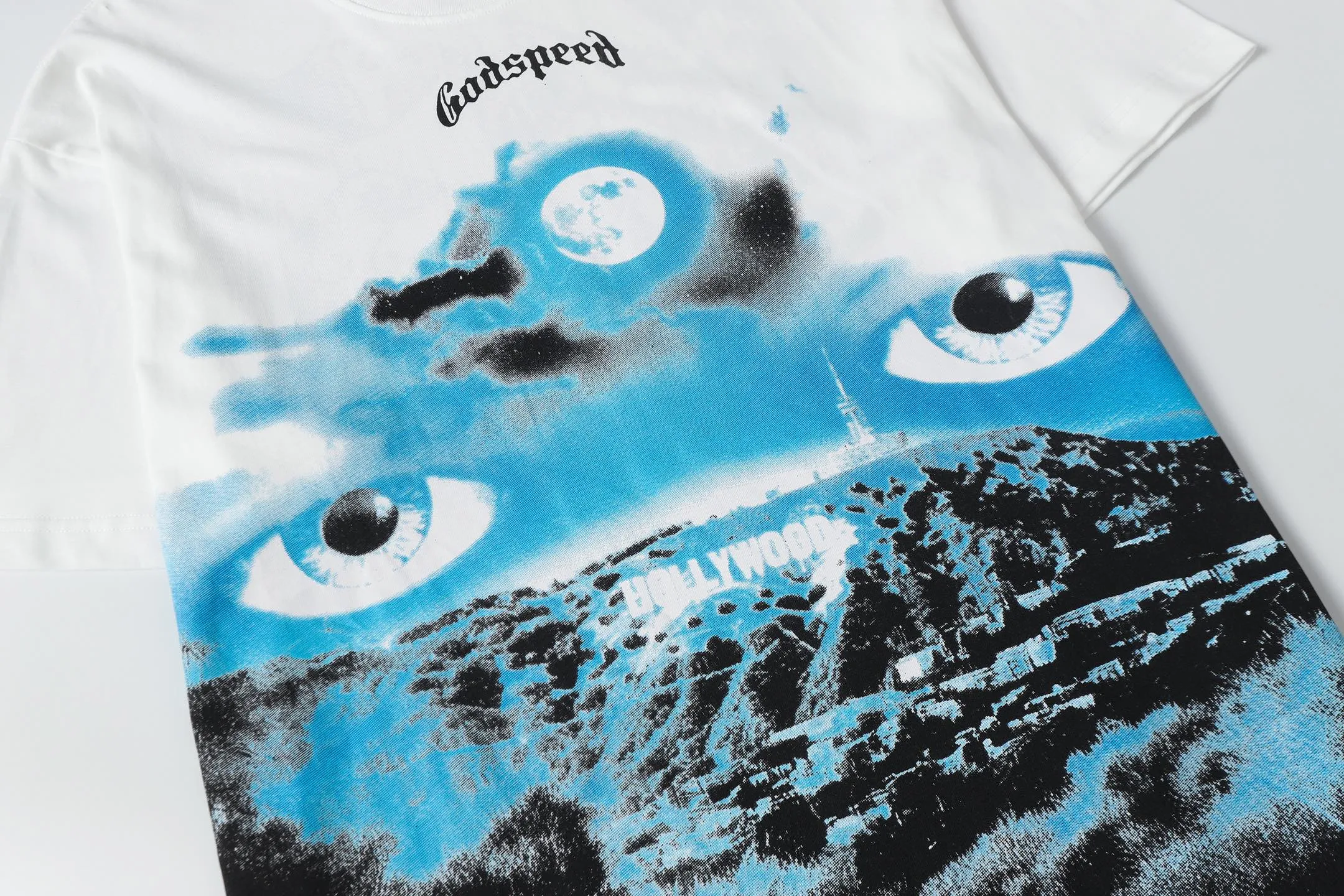5076#White ｜ Godspeed Retro T（ ） （fabric）：32 Sizes（size）：S-M-L-XL （colour）：White