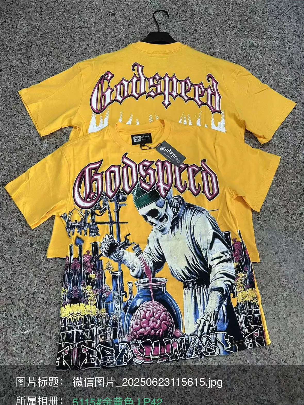 5115# I Godspeed Retro T（ ） （fabric）32 Sizes（size）：S-M-L-XL （colour）： Yellow