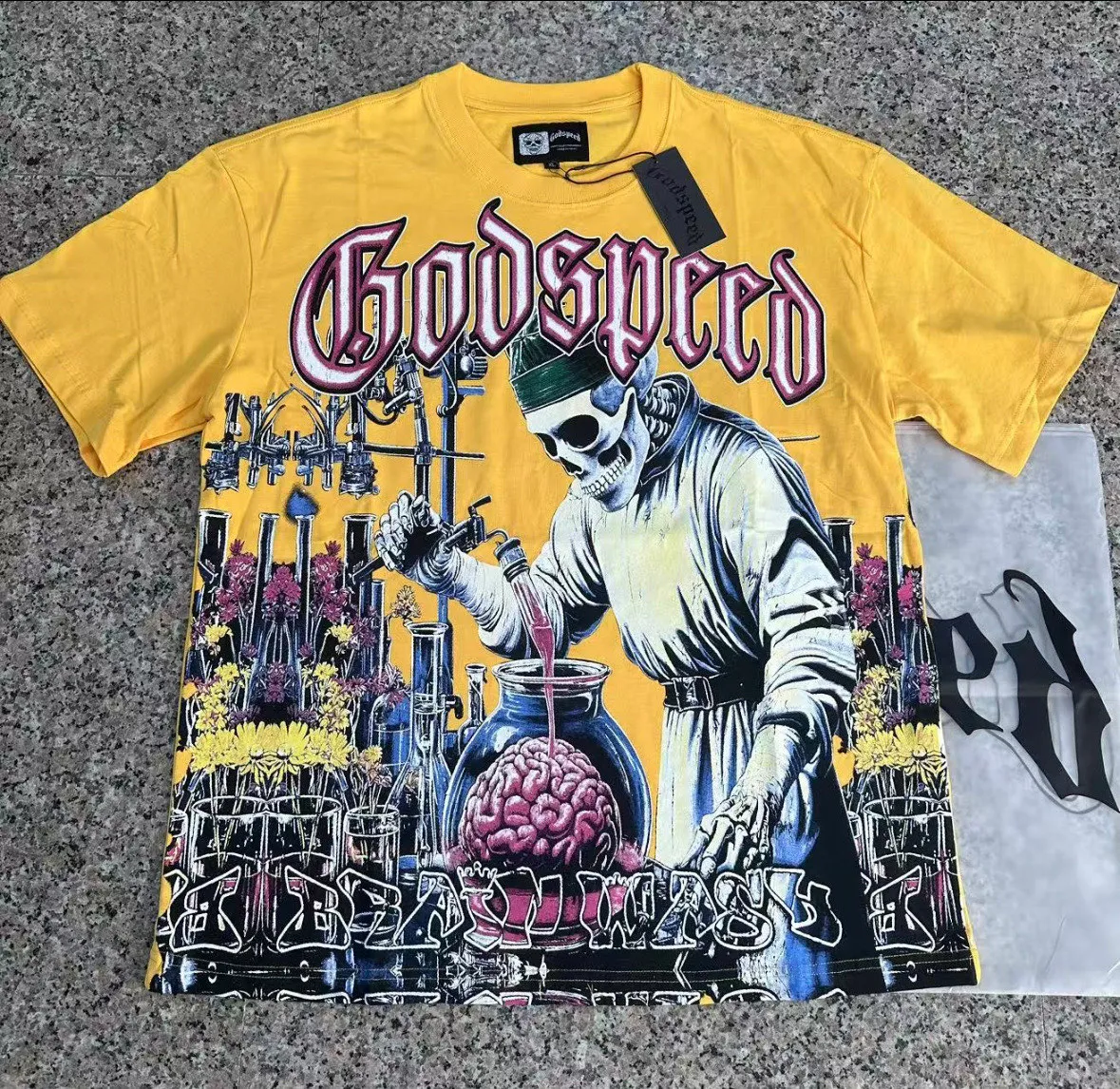 5115# I Godspeed Retro T（ ） （fabric）32 Sizes（size）：S-M-L-XL （colour）： Yellow