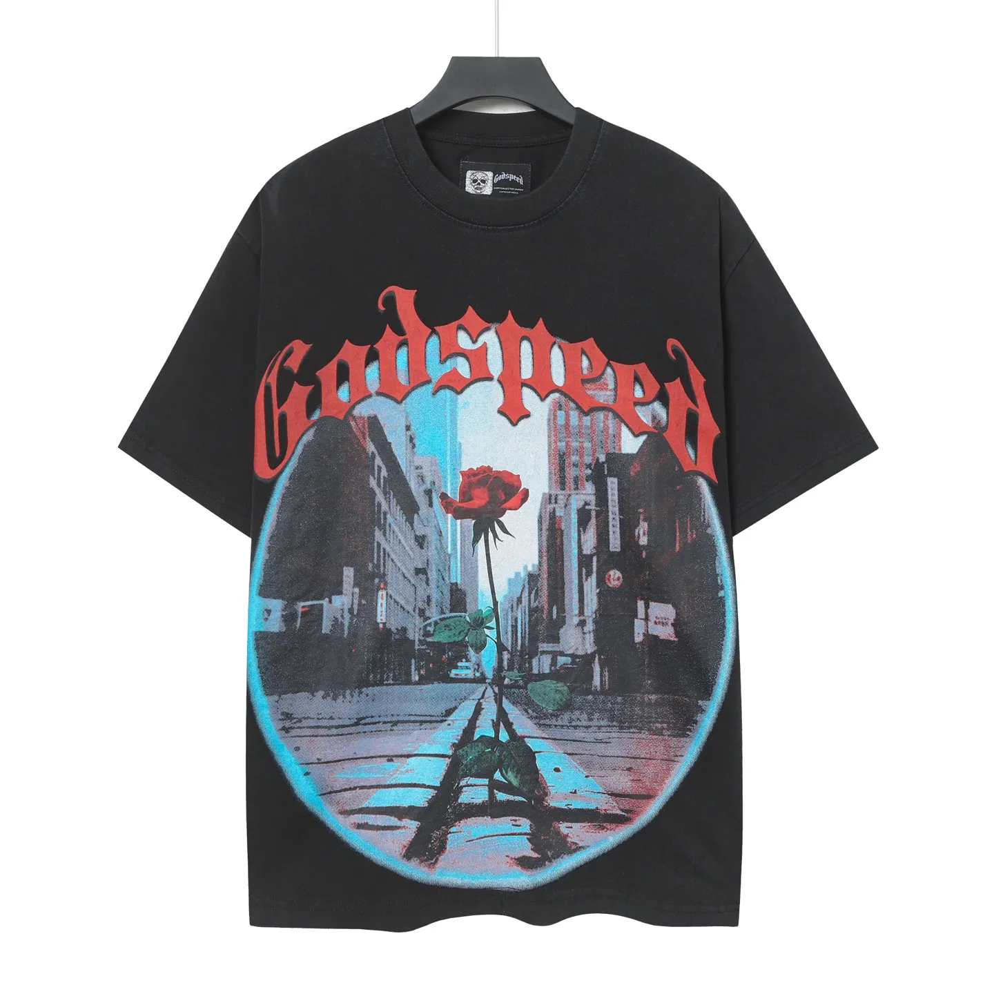 6079# Black｜ Godspeed Retro T（ ） （fabric）：32 Sizes（size）：S-M-L-XL （colour）： Black 👉 👉
